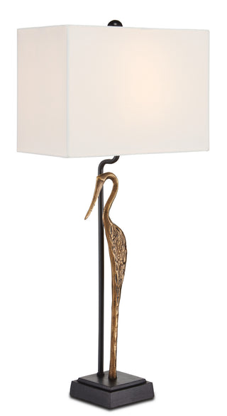 Antigone One Light Table Lamp in Antique Brass/Black
