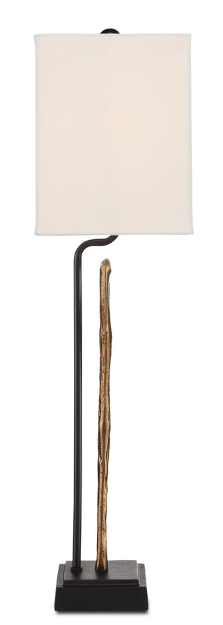 Antigone One Light Table Lamp in Antique Brass/Black