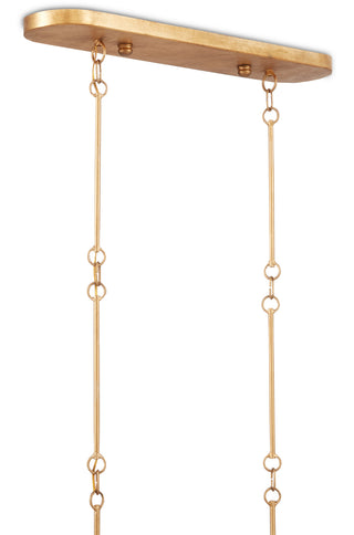 Grand Lotus Six Light Chandelier in Satin Black/Contemporary Gold Leaf
