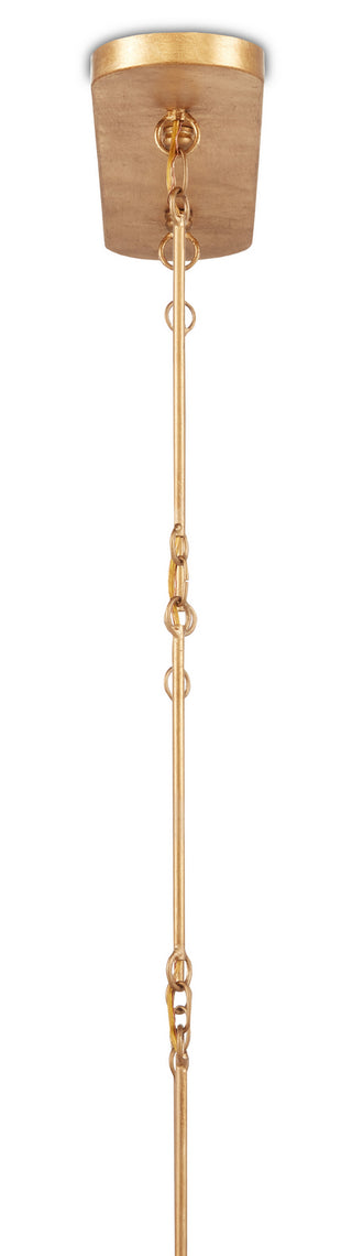 Grand Lotus Six Light Chandelier in Satin Black/Contemporary Gold Leaf