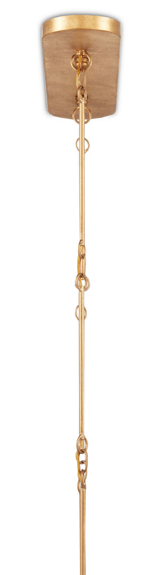 Grand Lotus Six Light Chandelier in Sugar White/Contemporary Gold Leaf