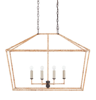 Denison Six Light Lantern in Natural/Molé Black