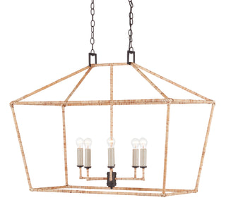 Denison Six Light Lantern in Natural/Molé Black