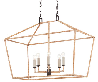 Denison Six Light Lantern in Natural/Molé Black