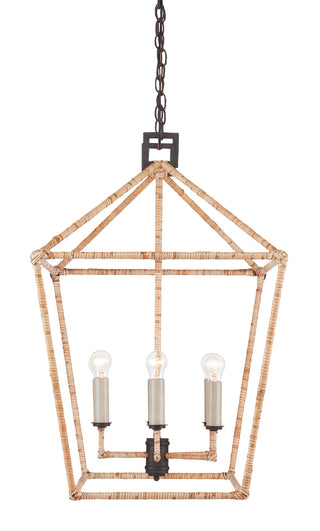 Denison Six Light Lantern in Natural/Molé Black