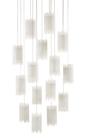 Escenia 15 Light Pendant in Frosted White/Silver