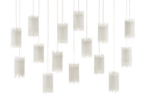 Escenia 15 Light Pendant in Frosted White/Silver