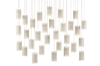Escenia 30 Light Pendant in Frosted White/Silver