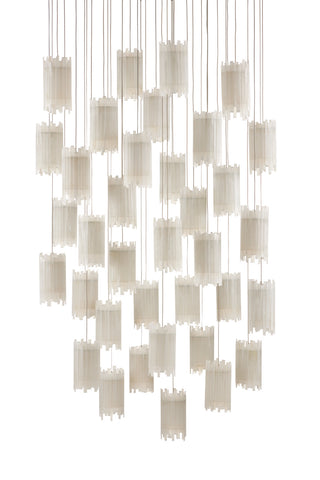 Escenia 36 Light Pendant in Frosted White/Silver