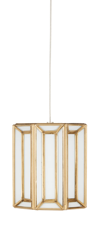 Daze One Light Pendant in Antique Brass/White/Silver