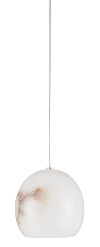 Lazio One Light Pendant in White/Silver