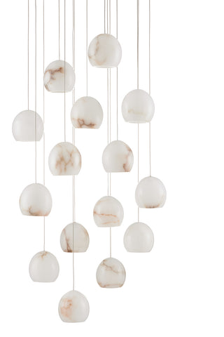 Lazio 15 Light Pendant in White/Silver