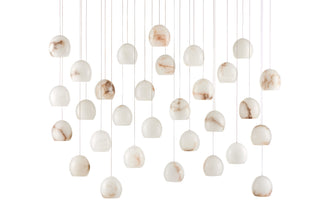 Lazio 30 Light Pendant in White/Silver