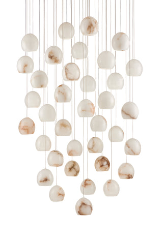 Lazio 36 Light Pendant in White/Silver