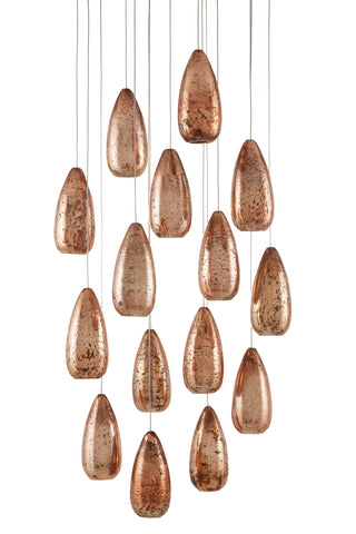 Rame 15 Light Pendant in Copper/Silver