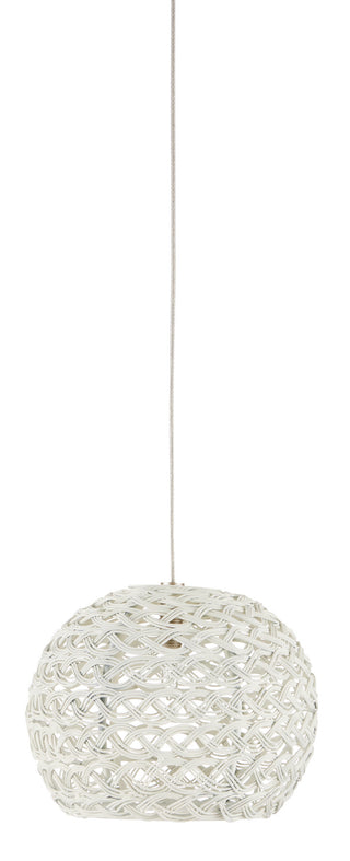 Piero One Light Pendant in Sugar White/Silver