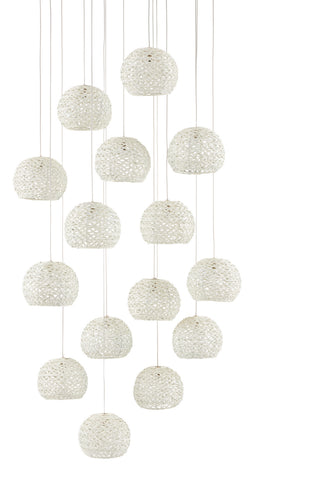 Piero 15 Light Pendant in Sugar White/Silver