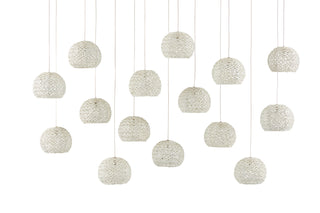 Piero 15 Light Pendant in Sugar White/Silver
