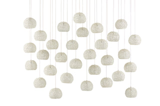 Piero 30 Light Pendant in Sugar White/Silver