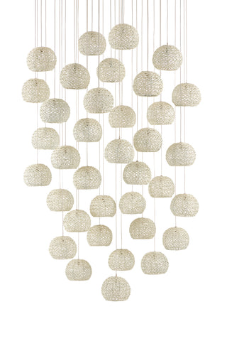 Piero 36 Light Pendant in Sugar White/Silver
