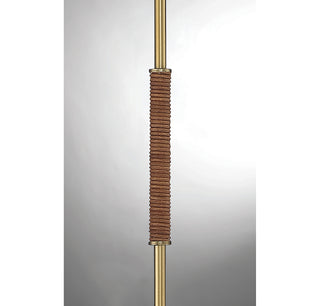 One Light Wall Sconce in Natural Brass with Leather Accent