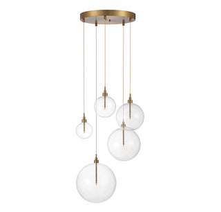 LED Pendant in Natural Brass