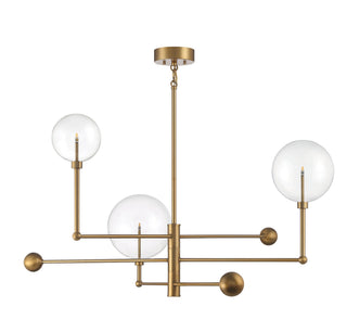 LED Chandelier in Natural Brass