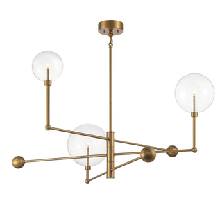 LED Chandelier in Natural Brass