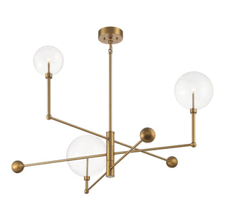 LED Chandelier in Natural Brass