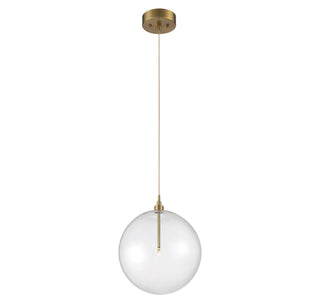 LED Pendant in Natural Brass