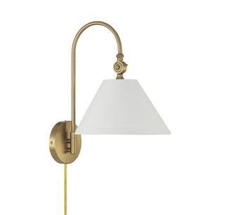 One Light Wall Sconce in Natural Brass