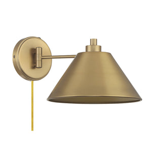 One Light Wall Sconce in Natural Brass