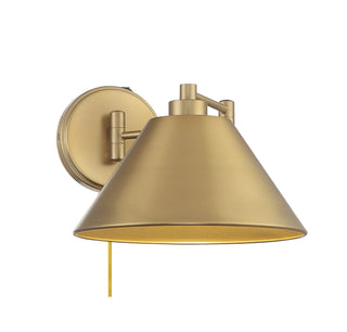 One Light Wall Sconce in Natural Brass
