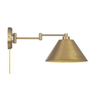 One Light Wall Sconce in Natural Brass