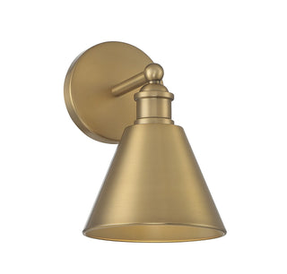 One Light Wall Sconce in Natural Brass