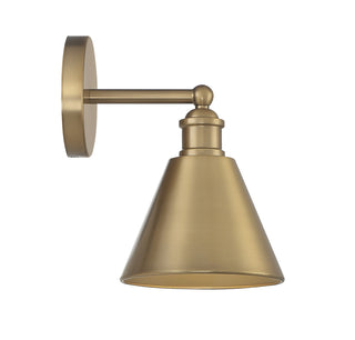 One Light Wall Sconce in Natural Brass