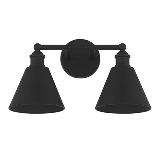 Two Light Bathroom Vanity in Matte Black