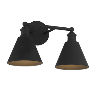 Two Light Bathroom Vanity in Matte Black