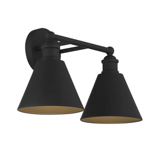 Two Light Bathroom Vanity in Matte Black