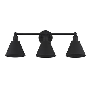 Three Light Bathroom Vanity in Matte Black