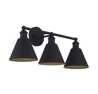 Three Light Bathroom Vanity in Matte Black