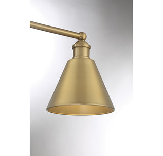 Three Light Bathroom Vanity in Natural Brass
