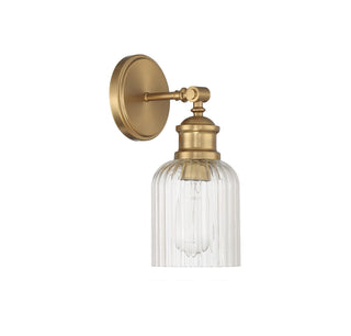 One Light Wall Sconce in Natural Brass