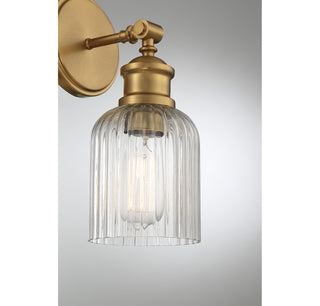 One Light Wall Sconce in Natural Brass