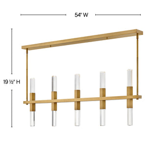 Cecily LED Linear Pendant in Heritage Brass