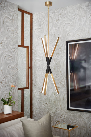 Rae LED Pendant in Lacquered Brass