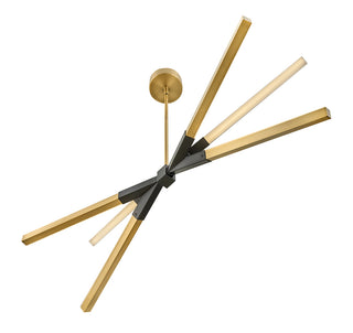 Rae LED Linear Pendant in Lacquered Brass