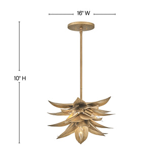 Agave LED Pendant in Burnished Gold