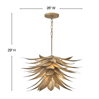 Agave LED Pendant in Burnished Gold