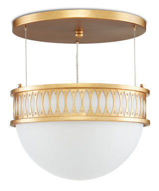 Lola One Light Pendant in Contemporary Gold Leaf/Painted Contemporary Gold